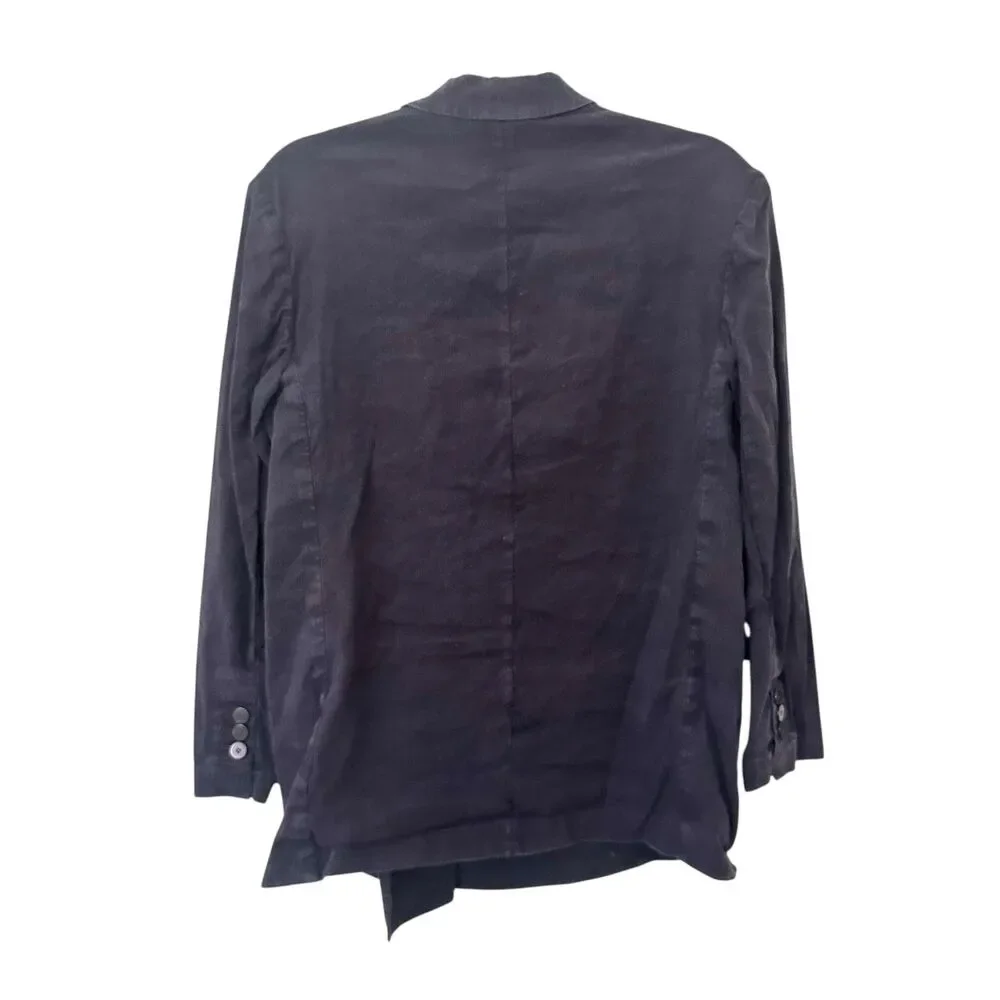 THEORY Piazza Linen‎ Blend Blazer Navy Blue Sz 10
